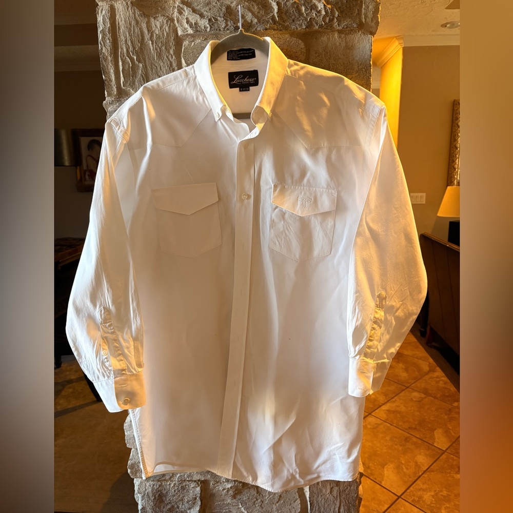Lucchese Classic Button Down White Cotton shirt